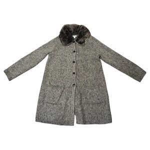 J. Jill Gray Teddy Jacket with Faux Fur Collar